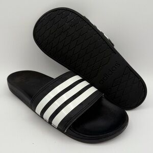 Women’s Adidas Black and White Striped Adilette Comfort Slides Size 8 ART AP9966